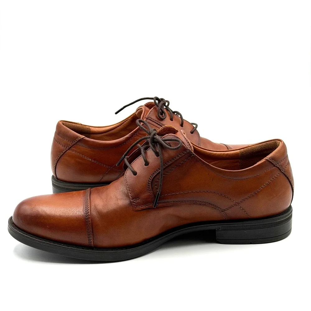 Florsheim Cap Toe Oxford Mens 10D Brown Comfortech Leather Office Ortholite